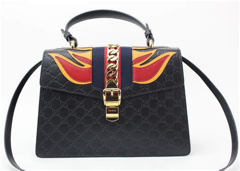 gucci sylvie flame bag|Gucci Sylvie Bag With Flames .